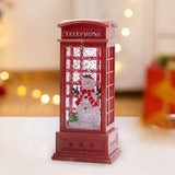 Maxbell Christmas Lighted Glittering Water Lantern for Centerpiece Decor Ornament Phone Booth Snowman