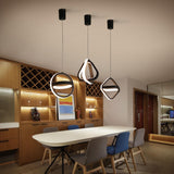 Maxbell Nordic Style Pendant Light Home Light Metal Adjustable Dining Room Bar Triangle Black white light