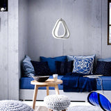 Maxbell Nordic Style Pendant Light Home Light Metal Adjustable Dining Room Bar Triangle White white light