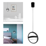 Maxbell Nordic Style Pendant Light Home Light Metal Adjustable Dining Room Bar Round Black white light