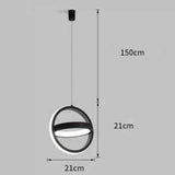 Maxbell Nordic Style Pendant Light Home Light Metal Adjustable Dining Room Bar Round Black white light