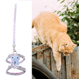 Maxbell Cat Traction Rope Pet Training Collars Best Cat Lover Gifts for Outdoor Blue M