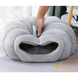 Maxbell Cat Dog House Bed Winter Washable Warm Round Nest Super Soft Cushion M Grey