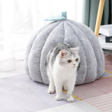 Maxbell Cat Dog House Bed Winter Washable Warm Round Nest Super Soft Cushion M Grey