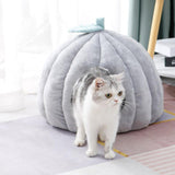 Maxbell Cat Dog House Bed Winter Washable Warm Round Nest Super Soft Cushion S Grey
