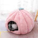 Maxbell Cat Dog House Bed Winter Washable Warm Round Nest Super Soft Cushion M Pink