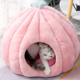 Maxbell Cat Dog House Bed Winter Washable Warm Round Nest Super Soft Cushion M Pink
