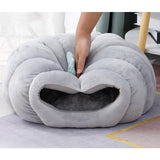 Maxbell Cat Dog House Bed Winter Washable Warm Round Nest Super Soft Cushion XS Grey