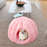 Maxbell Cat Dog House Bed Winter Washable Warm Round Nest Super Soft Cushion XS Pink