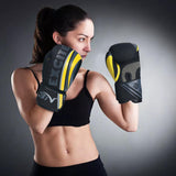 Maxbell PU Leather Boxing Hand Wraps Bandages Fist Boxing Glove Mitts MMA 12OZ black