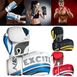 Maxbell PU Leather Boxing Hand Wraps Bandages Fist Boxing Glove Mitts MMA 10OZ white