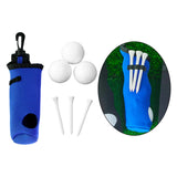 Maxbell Golf Ball Carry Bag with Hook for 3 Golf Ball 3 Tees Waist Pouch Blue Set