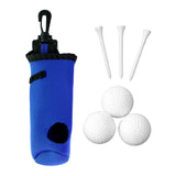 Maxbell Golf Ball Carry Bag with Hook for 3 Golf Ball 3 Tees Waist Pouch Blue Set