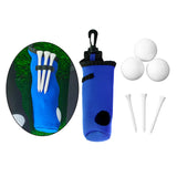 Maxbell Golf Ball Carry Bag with Hook for 3 Golf Ball 3 Tees Waist Pouch Blue Set