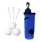 Maxbell Golf Ball Carry Bag with Hook for 3 Golf Ball 3 Tees Waist Pouch Blue Set