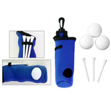 Maxbell Golf Ball Carry Bag with Hook for 3 Golf Ball 3 Tees Waist Pouch Blue Set