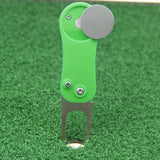 Maxbell Portable Golf Divot Tool Golf Ball Mark Pitch Cleaner Repairer Fork Green