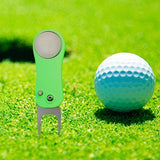 Maxbell Portable Golf Divot Tool Golf Ball Mark Pitch Cleaner Repairer Fork Green