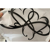 Maxbell Infinity Double Heart Iron Wall Art Ornaments Black for Office Gift Outdoor