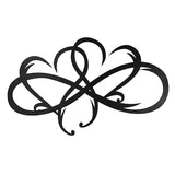 Maxbell Infinity Double Heart Iron Wall Art Ornaments Black for Office Gift Outdoor