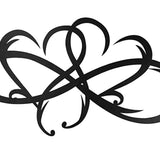 Maxbell Infinity Double Heart Iron Wall Art Ornaments Black for Office Gift Outdoor