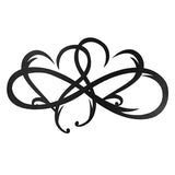 Maxbell Infinity Double Heart Iron Wall Art Ornaments Black for Office Gift Outdoor