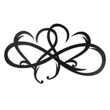 Maxbell Infinity Double Heart Iron Wall Art Ornaments Black for Office Gift Outdoor