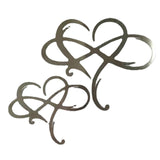 Maxbell Infinity Double Heart Iron Wall Art Ornaments Black for Office Gift Outdoor