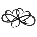 Maxbell Infinity Double Heart Iron Wall Art Ornaments Black for Office Gift Outdoor