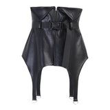 Maxbell Corset Belt Waist Belt Black Shapewear Elegant for Coats Masquerade Clothes L Length 27cm