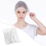 Maxbell 100-pack Disposable Shower Caps Non-woven Anti Dust Hats White 22cm 21inch