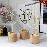 Maxbell Wooden Base Tea Light Candle Holder Stand Table Party Decorations White