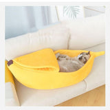 Maxbell Funny Banana Shape Dog Bed Cushion Cat Bed Sofa Cozy Plush Kitty Portable L