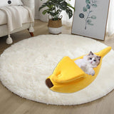 Maxbell Funny Banana Shape Dog Bed Cushion Cat Bed Sofa Cozy Plush Kitty Portable L