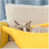 Maxbell Funny Banana Shape Dog Bed Cushion Cat Bed Sofa Cozy Plush Kitty Portable L