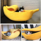 Maxbell Funny Banana Shape Dog Bed Cushion Cat Bed Sofa Cozy Plush Kitty Portable L