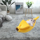 Maxbell Funny Banana Shape Dog Bed Cushion Cat Bed Sofa Cozy Plush Kitty Portable L