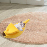 Maxbell Funny Banana Shape Dog Bed Cushion Cat Bed Sofa Cozy Plush Kitty Portable L