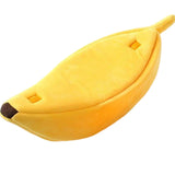 Maxbell Funny Banana Shape Dog Bed Cushion Cat Bed Sofa Cozy Plush Kitty Portable L