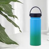 Maxbell Water Bottle Leakproof Durable Large Capacity Keep Warm for Gym Gift Fitness blue-green