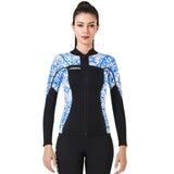 Maxbell Wetsuit Top 3mm Neoprene Adults for Water Sports in Cold Water S Women Blue