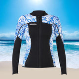 Maxbell Wetsuit Top 3mm Neoprene Adults for Water Sports in Cold Water S Women Blue