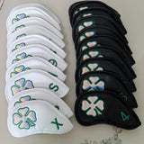 Maxbell 10x Golf Iron Head Covers Club Set PU Magic Tape Waterproof for Woods Wedge White