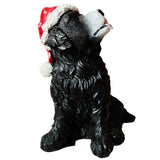 Maxbell Resin Christmas Hat Dog Statue Crafts Cute Decorations Figurine for Garden 3.35x4.53inch