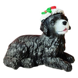 Maxbell Resin Christmas Hat Dog Statue Crafts Cute Decorations Figurine for Garden 3.54x4.33inch