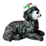 Maxbell Resin Christmas Hat Dog Statue Crafts Cute Decorations Figurine for Garden 3.54x4.33inch