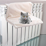 Maxbell Hanging Cat Radiator Warm Cozy Beds Indoor Cushion Hammock Bed Beige Plush