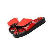 Maxbell Acupressure Slippers Plantar Massage 1 Pair Acupoint for Fitness Outdoor Red 40-41