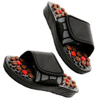 Maxbell Acupressure Slippers Plantar Massage 1 Pair Acupoint for Fitness Outdoor Brown 44-45