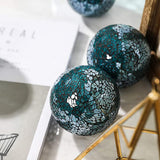Maxbell Mosaic Sphere Balls Set Housewares Balls for Coffee Table Decor Living Room Blue 3Pcs